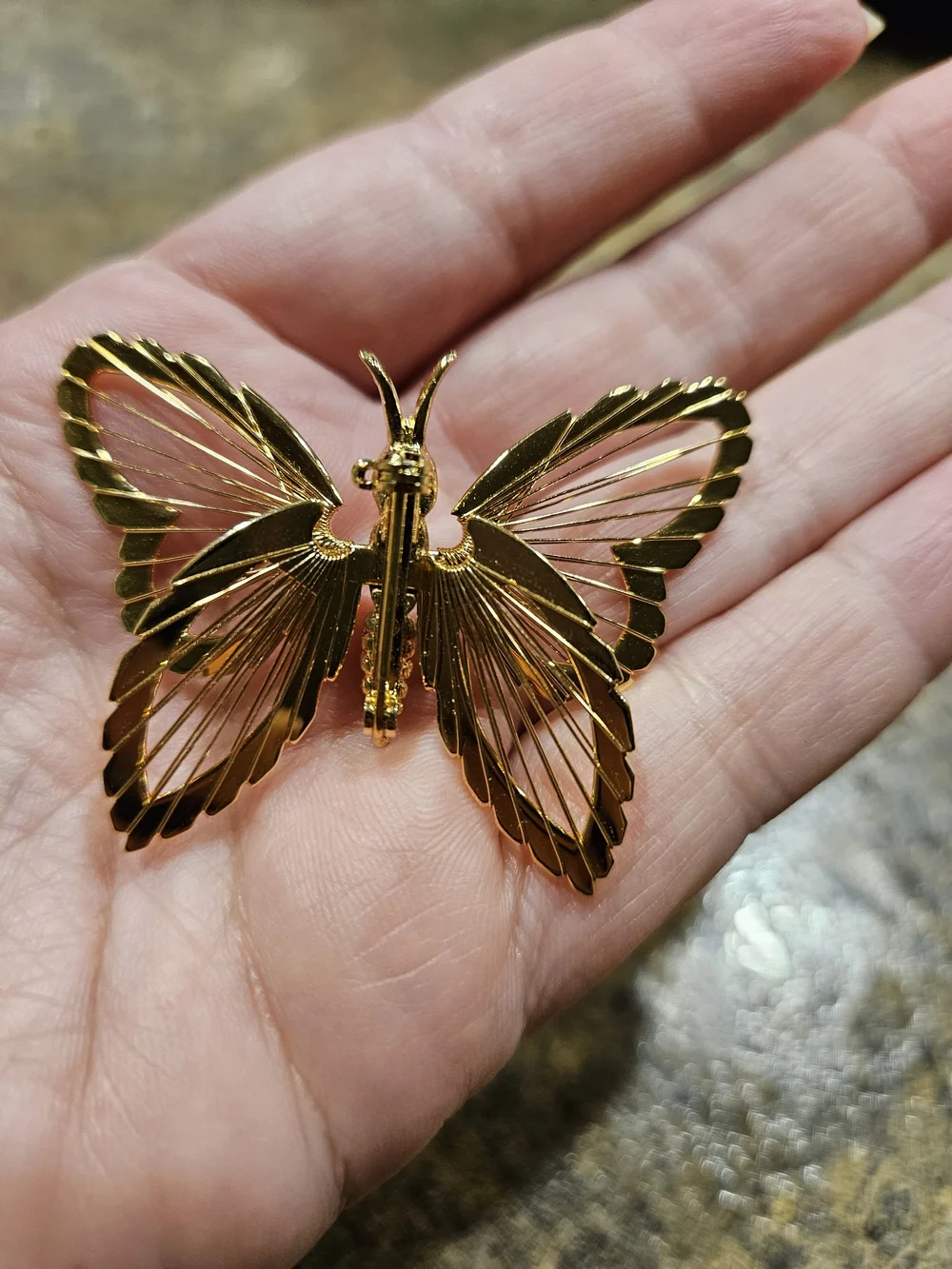 Gold Butterfly Brooch Pin